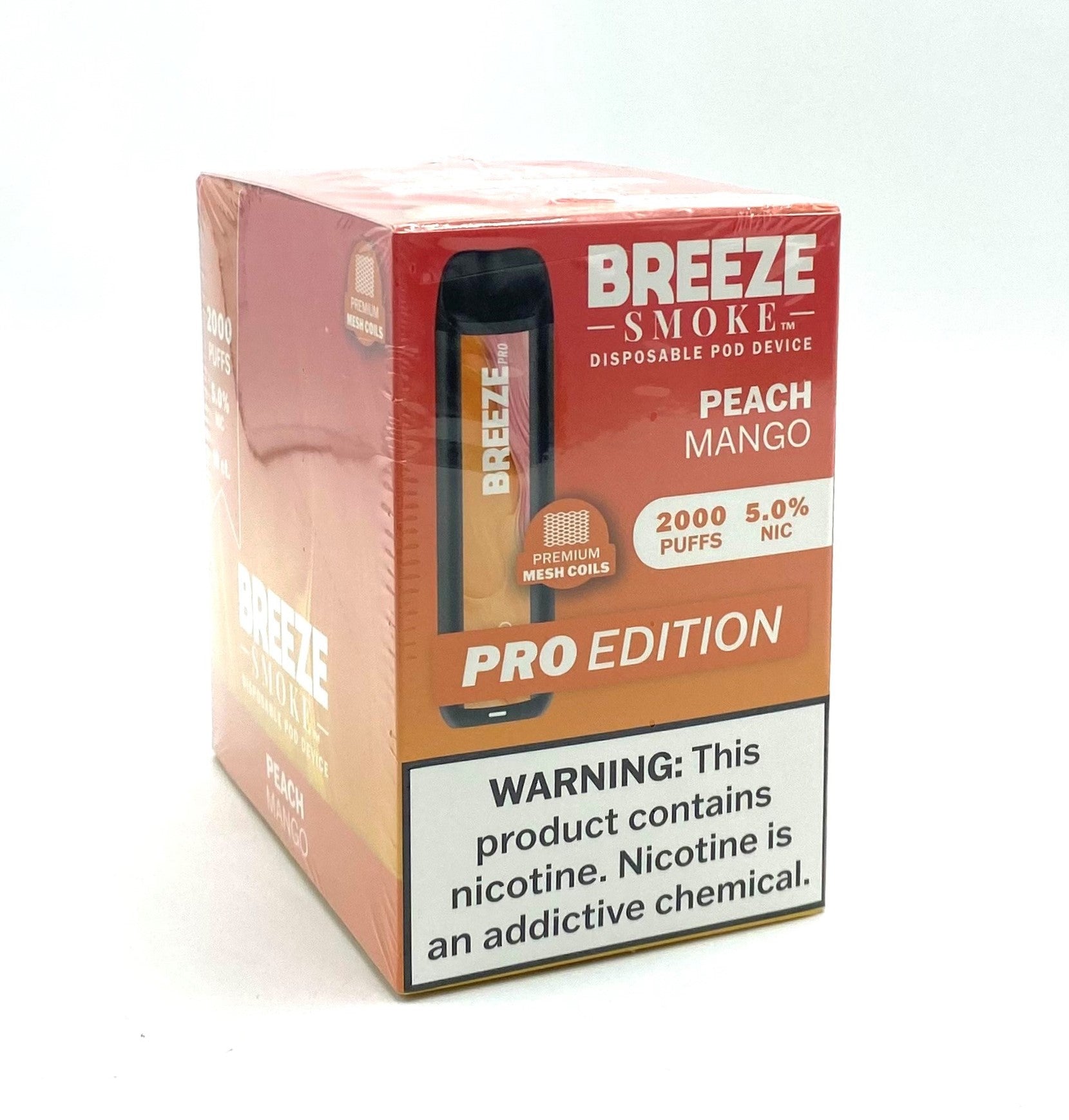Breeze Pro Peach Mango 2000puffs 10ct