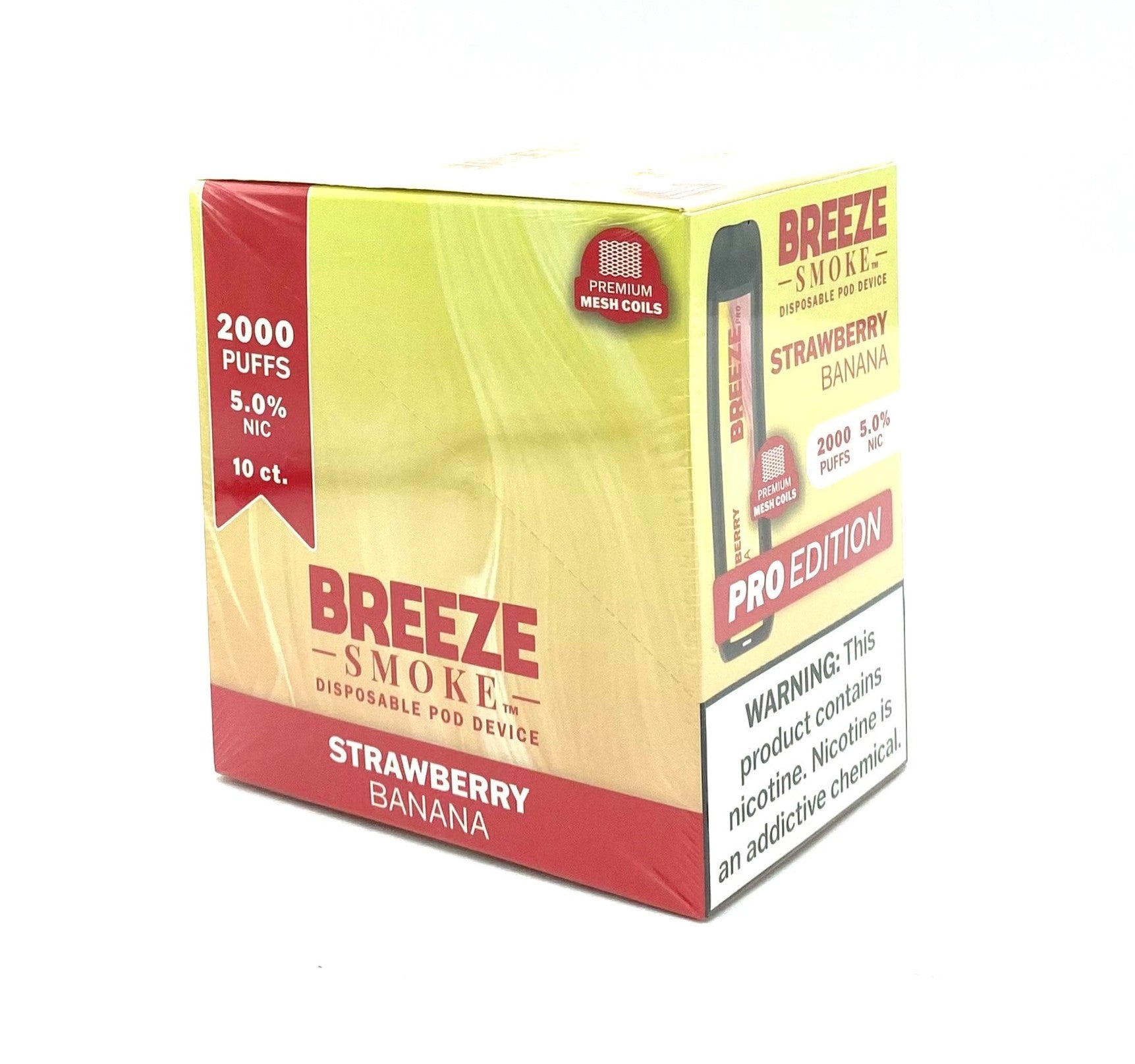 Breeze Pro Strawberry Banana 2000puffs 10ct