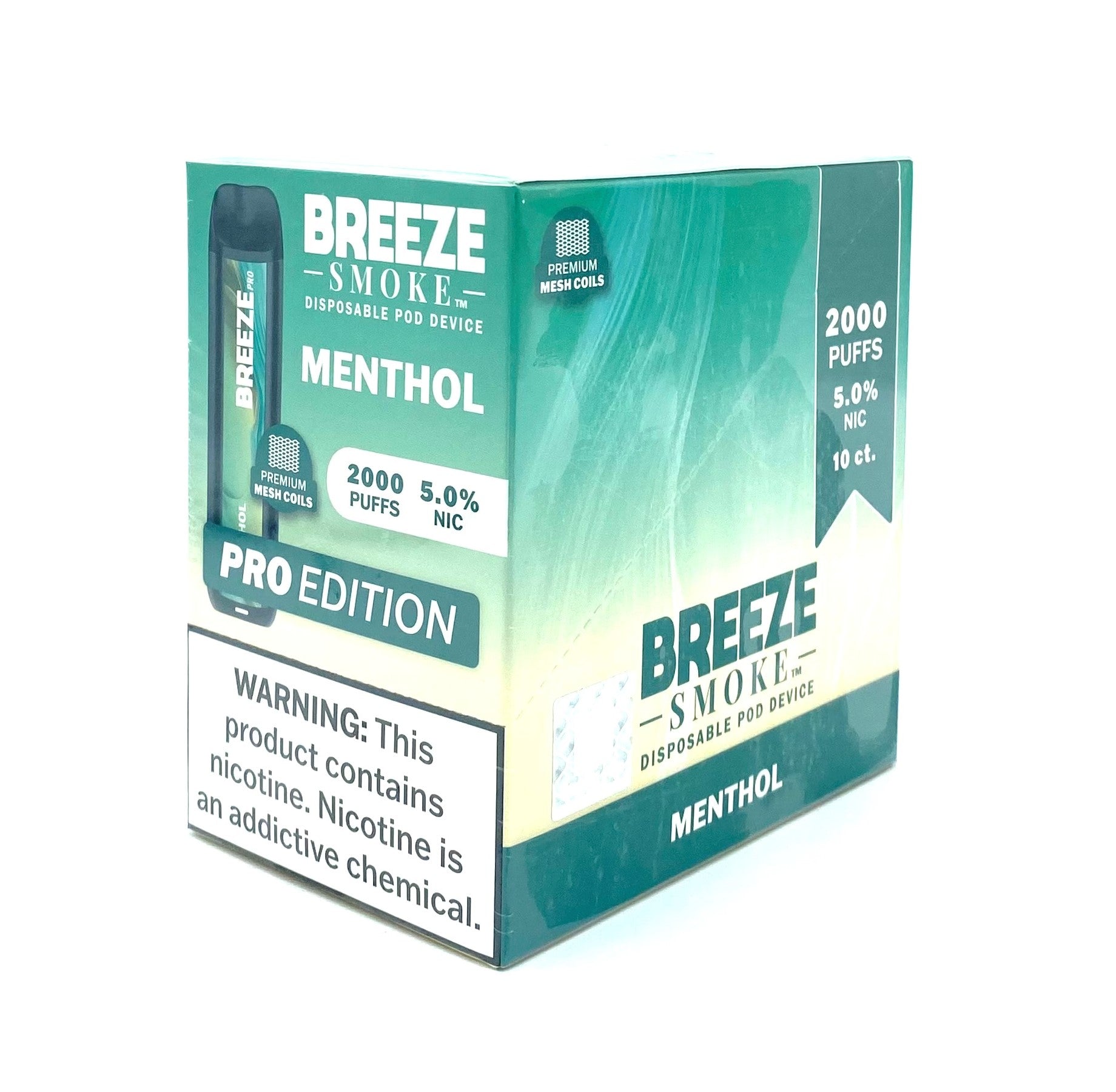 Breeze Pro Menthol 2000puffs 10ct