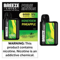 Breeze Prime Honeydew Pineapple 6000puffs 5ct