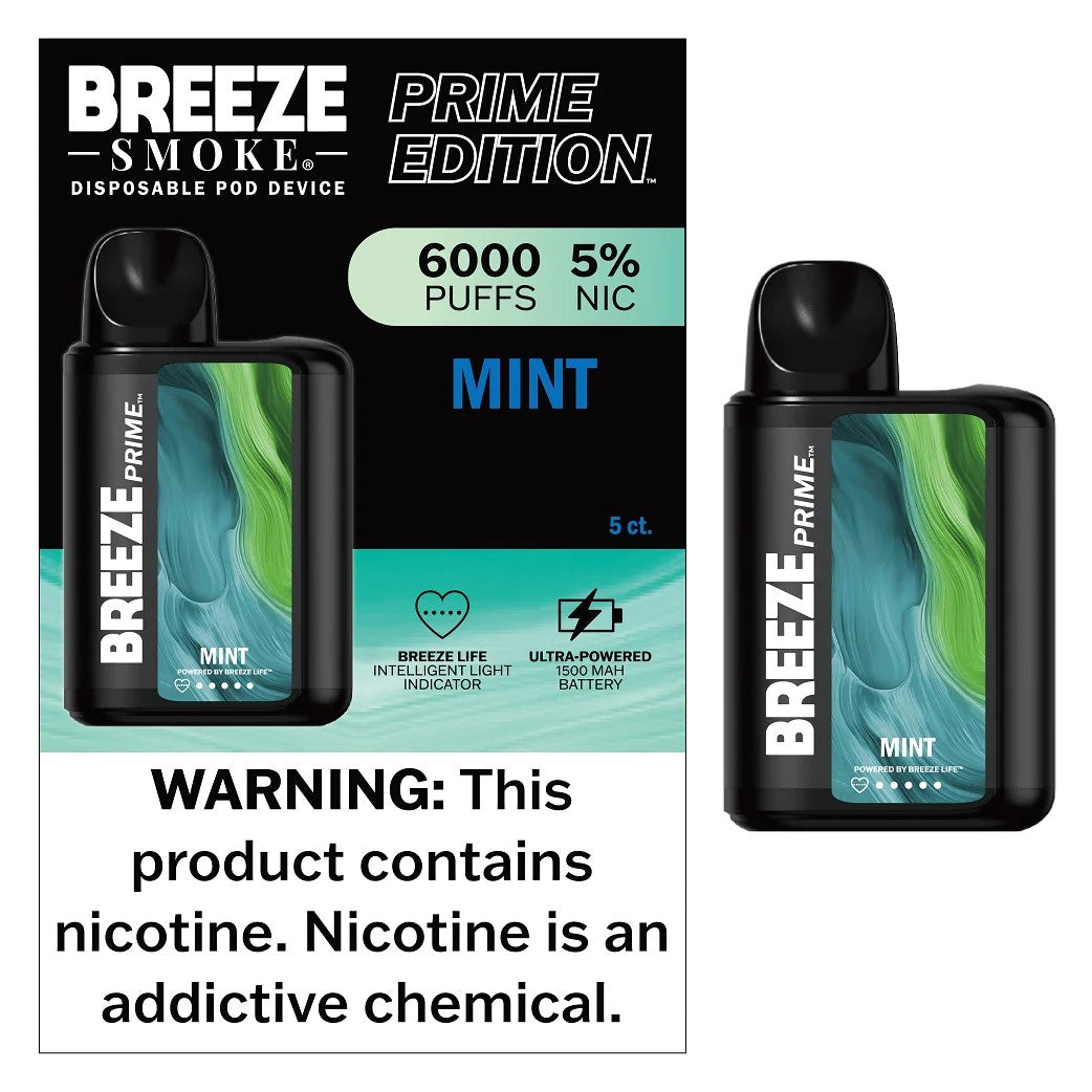 Breeze Prime Mint 6000puffs 5ct
