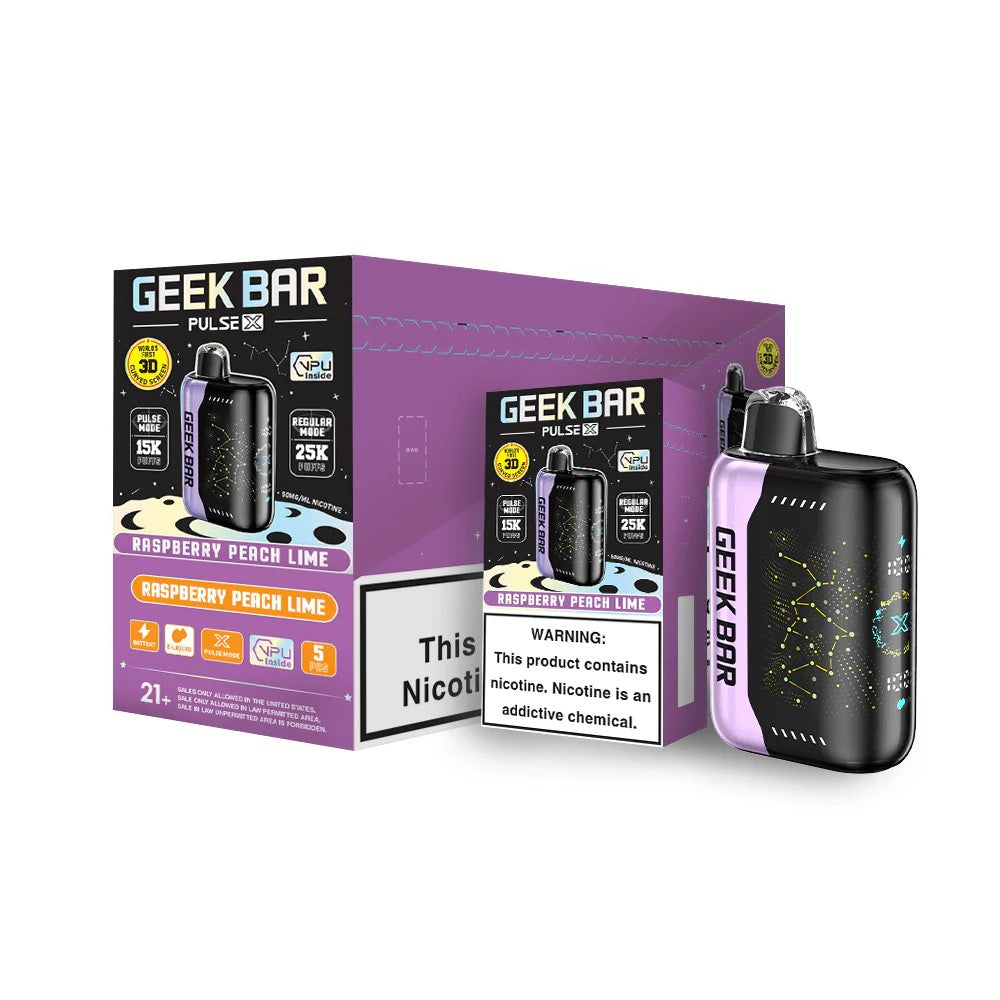 Geek Bar Pulse X Raspberry Peach Lime 25000puffs 5ct