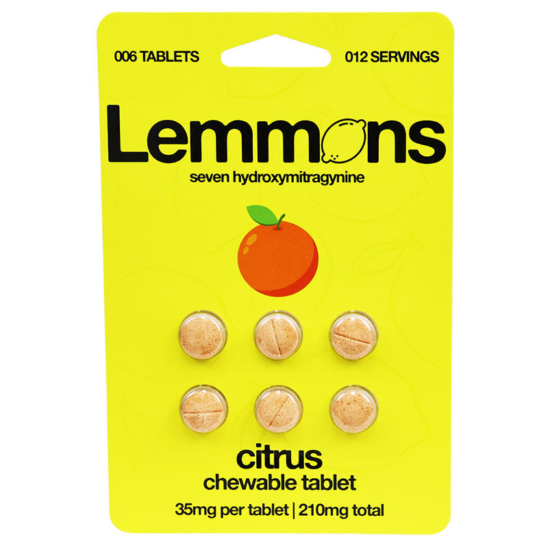 Lemmons 7-hydroxymitragynine Tablets 210mg 6pk 6ct Display (CITRUS)