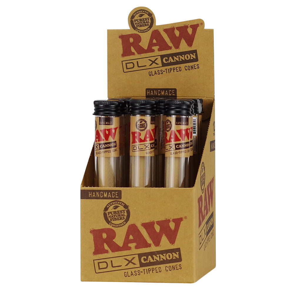 RAW King Size DLX Cones Glass Tip 12ct Display