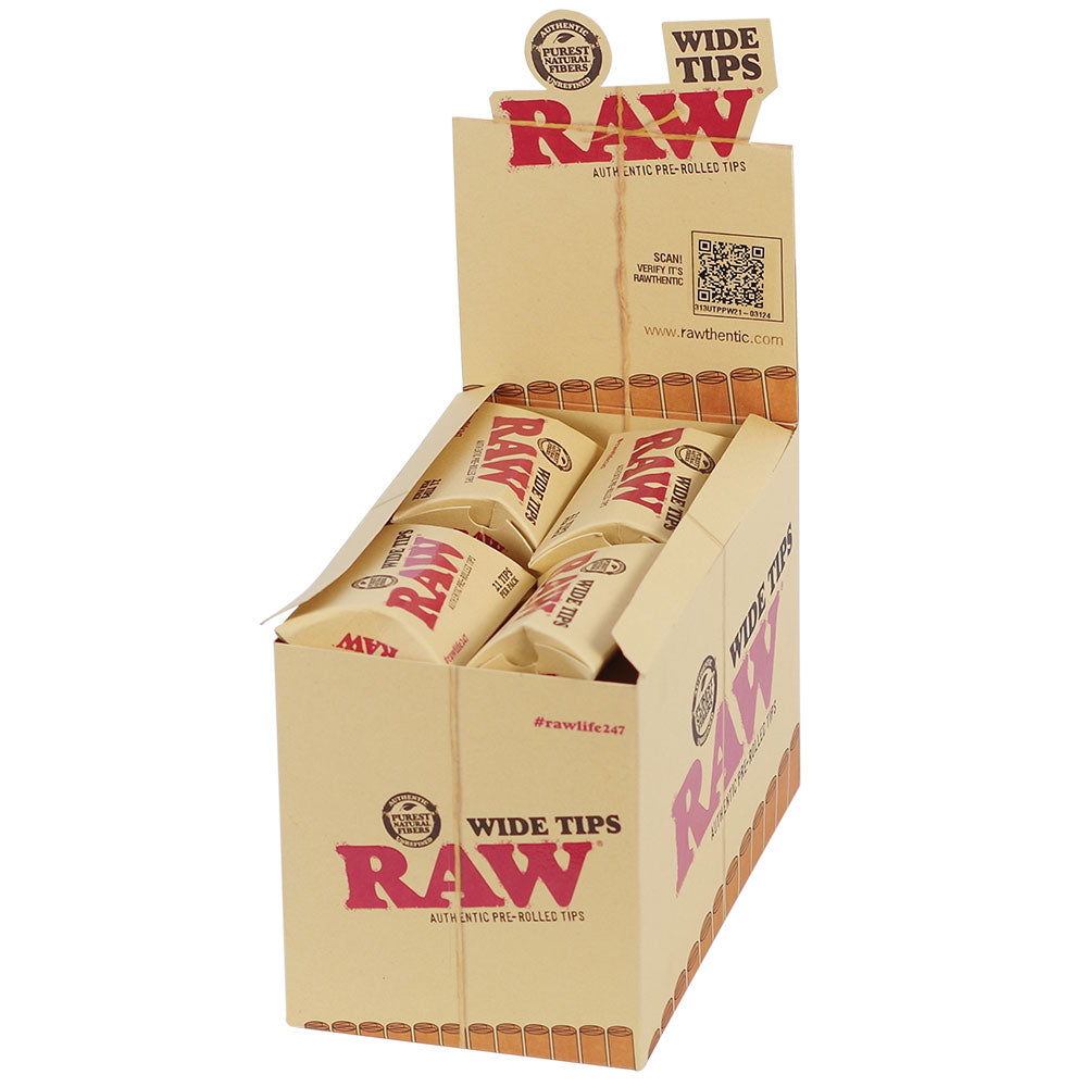RAW Pre-Rolled Tips Wide 21pk 20ct Display