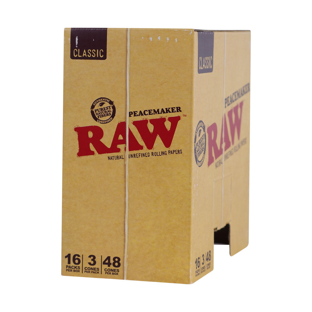 RAW Pre-Rolled Cones Peacemaker 3pk 16ct Display