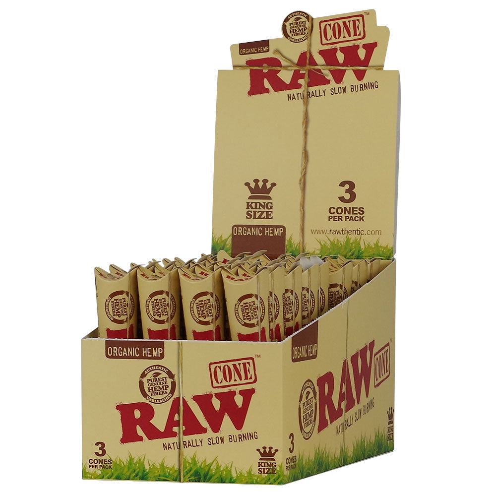 RAW Organic Hemp Cones King Size 3pk 32ct Display