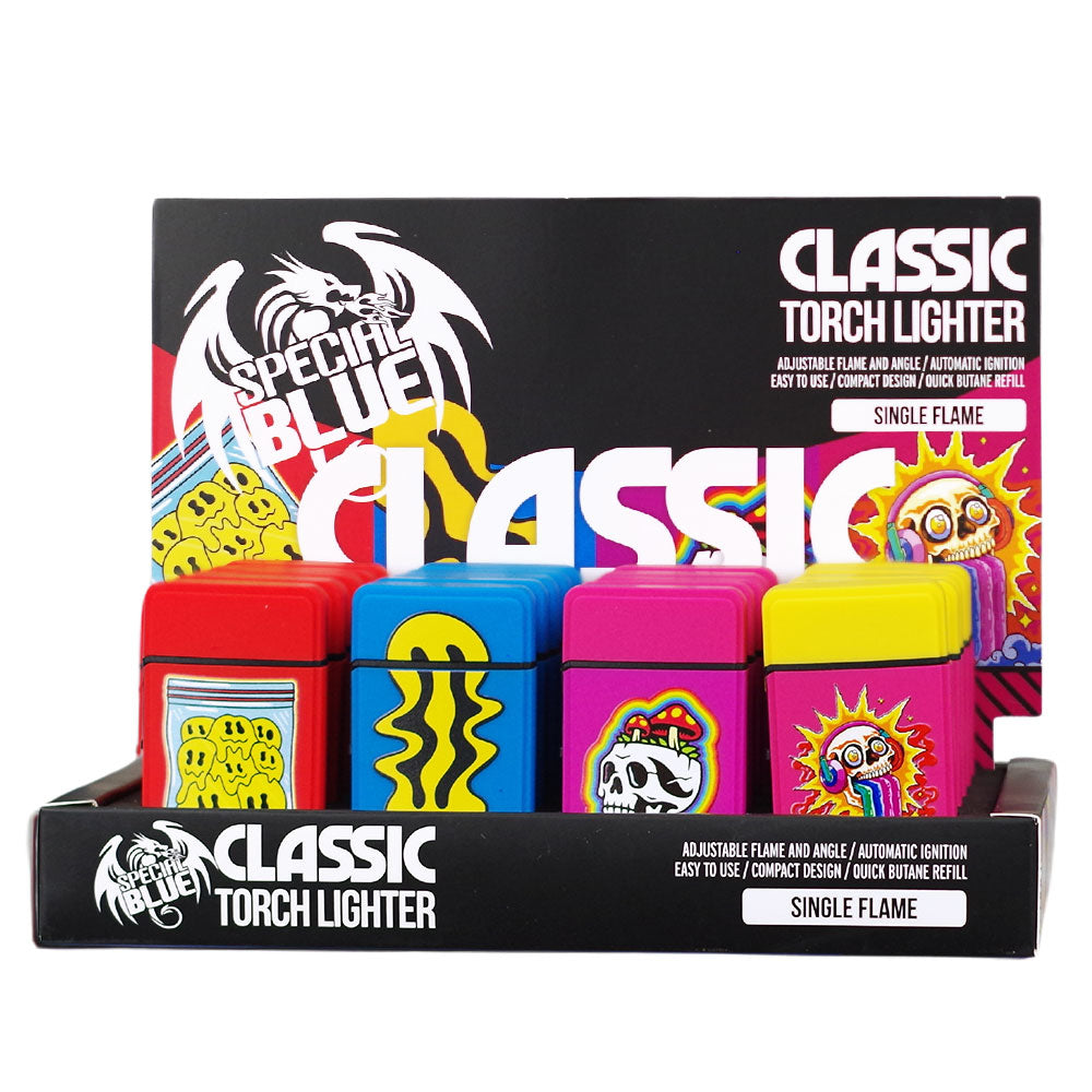 SPECIAL BLUE CLASSIC TORCH LIGHTERS (20CT DISPLAY) (WILD & FREE)