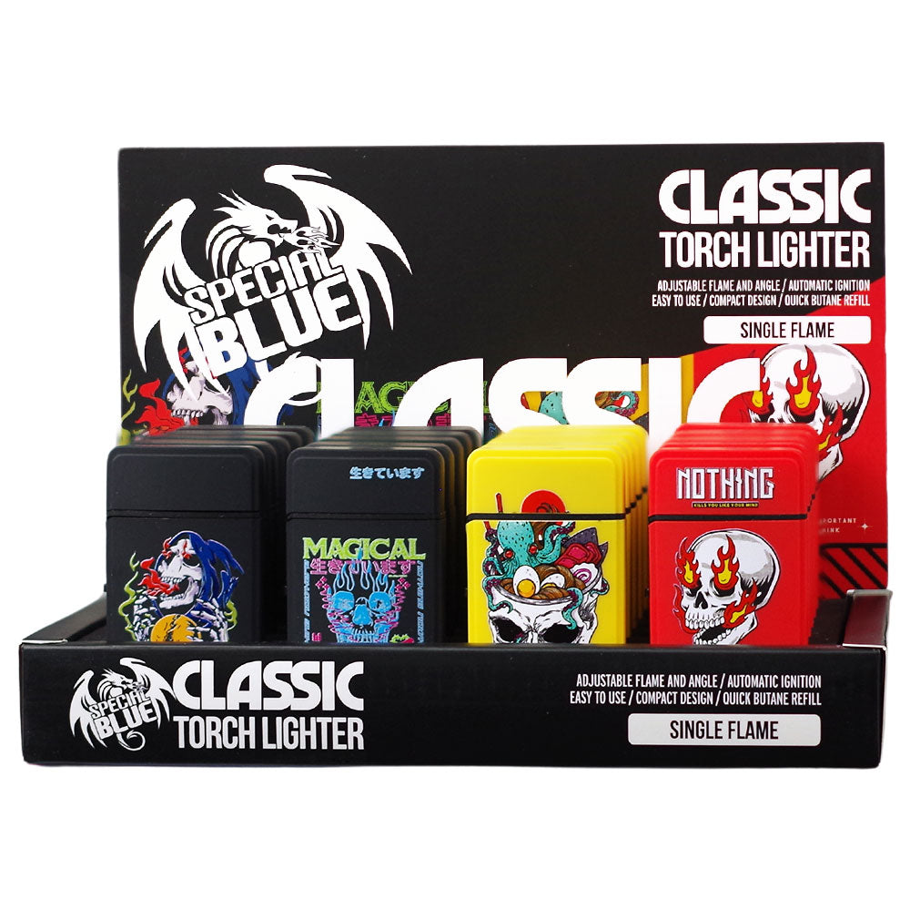 SPECIAL BLUE CLASSIC TORCH LIGHTERS (20CT DISPLAY) (WILD & FREE)