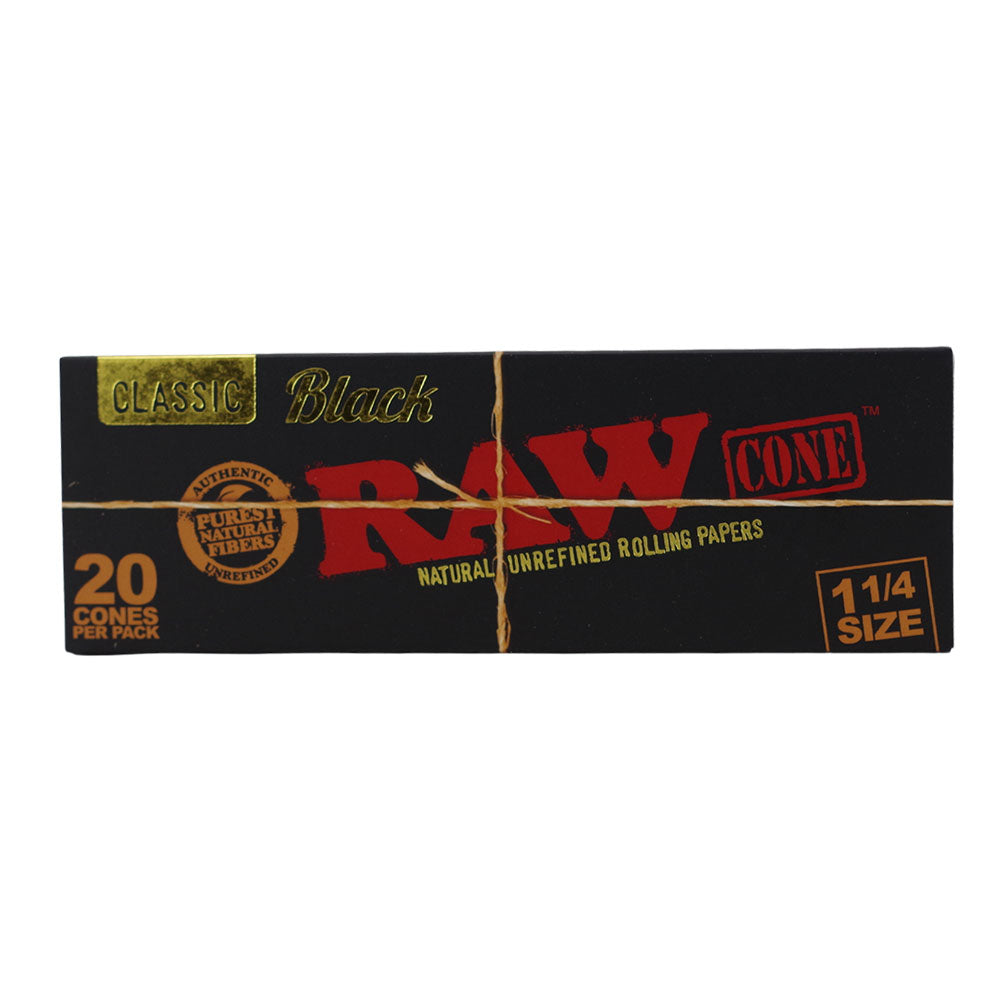RAW BLACK CLASSIC CONES 1 1/4 (20PK) (12CT DISPLAY)