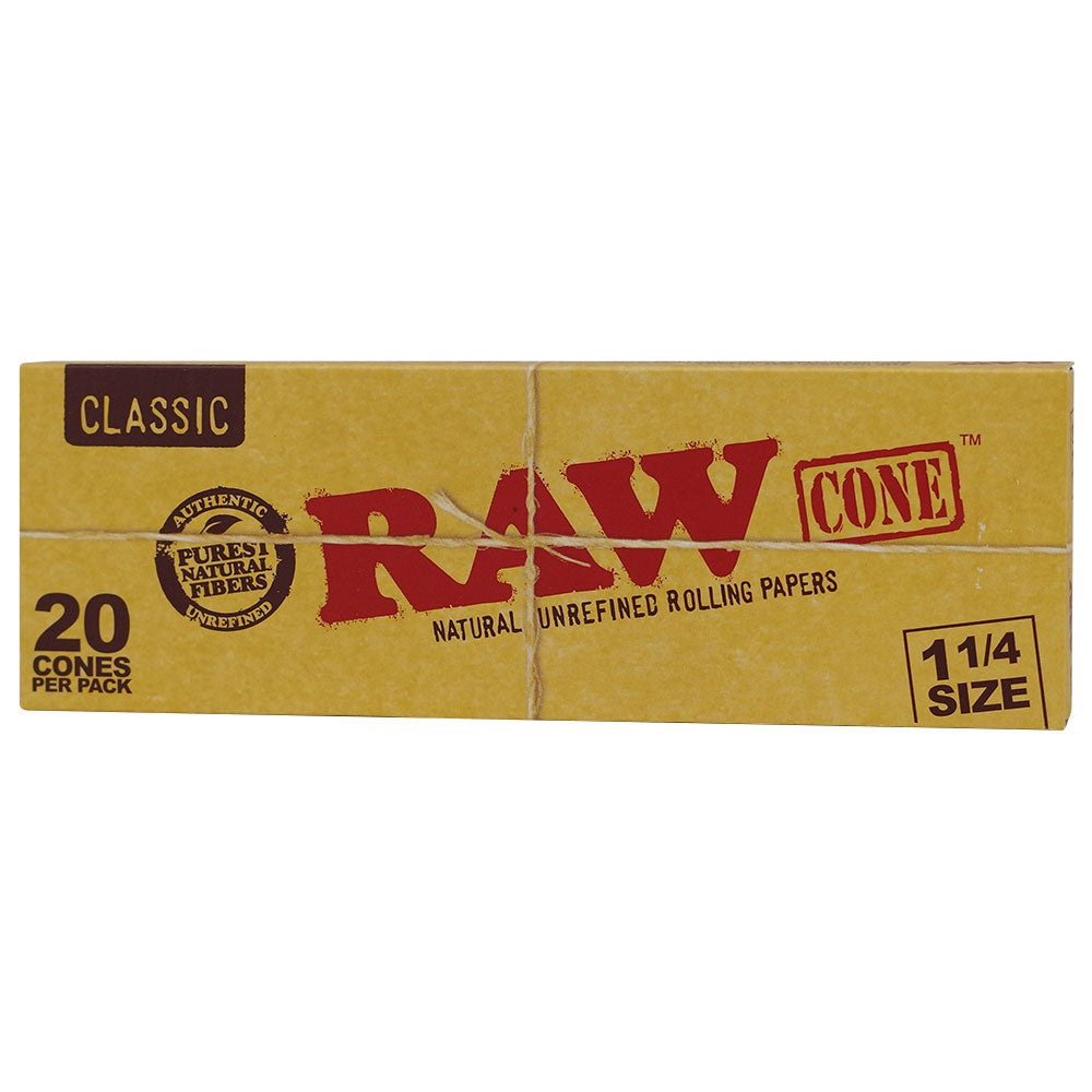 RAW CLASSIC PRE-ROLLED CONES 1 1/4 84MM/24MM (20PK) (12CT DISPLAY)
