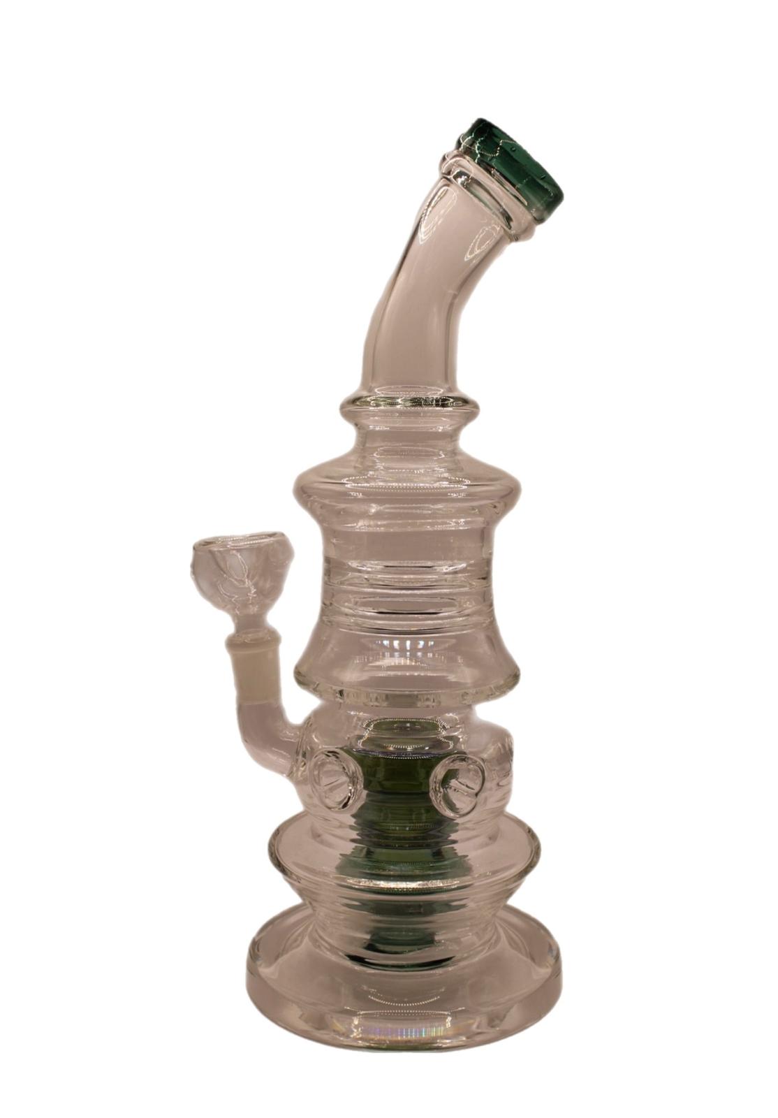 12IN WATER PIPE WITH DOME PERCULATOR (GREEN)