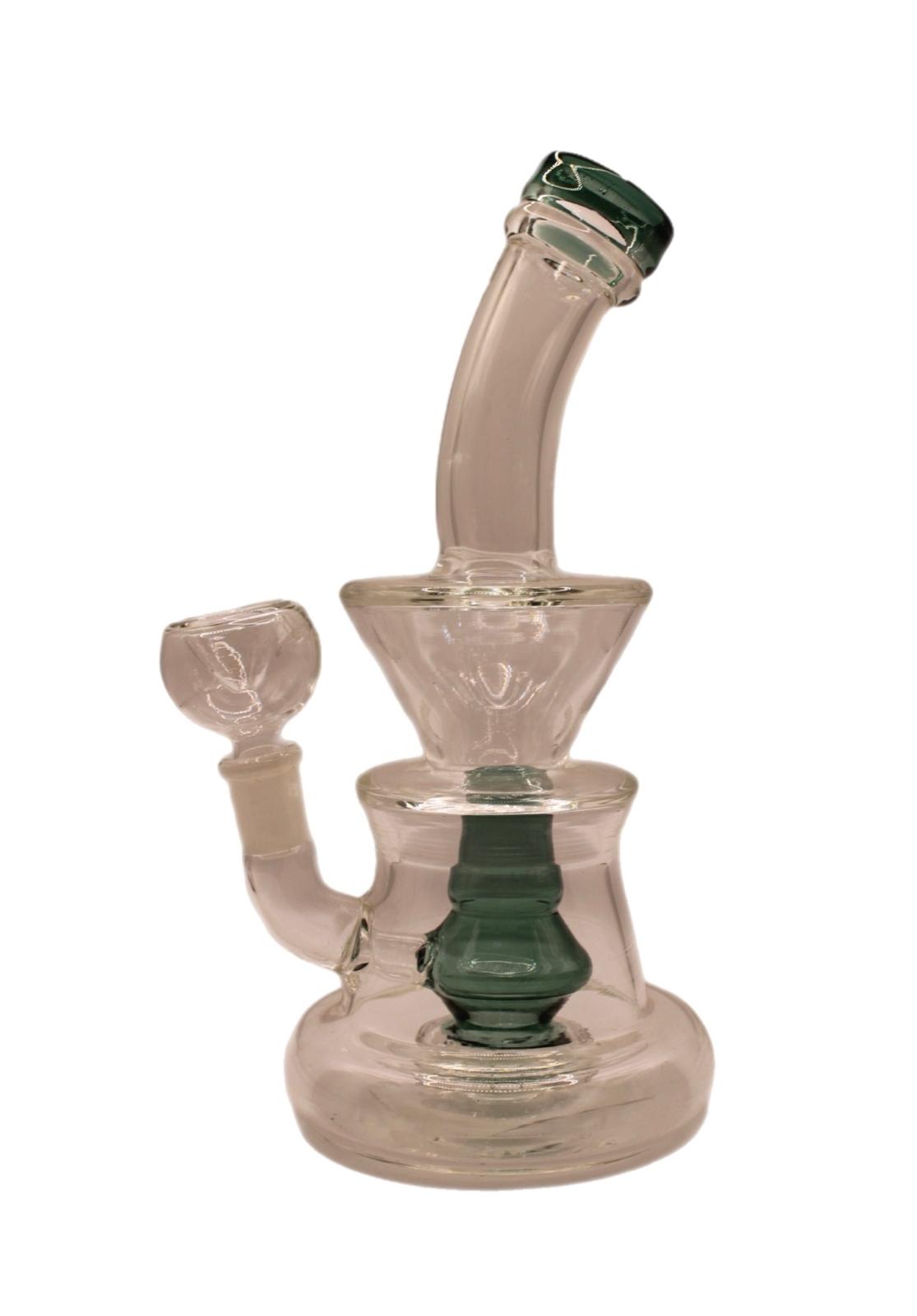 9.5IN RECYCLER WATER PIPE W/ PERCULATOR (GREEN)