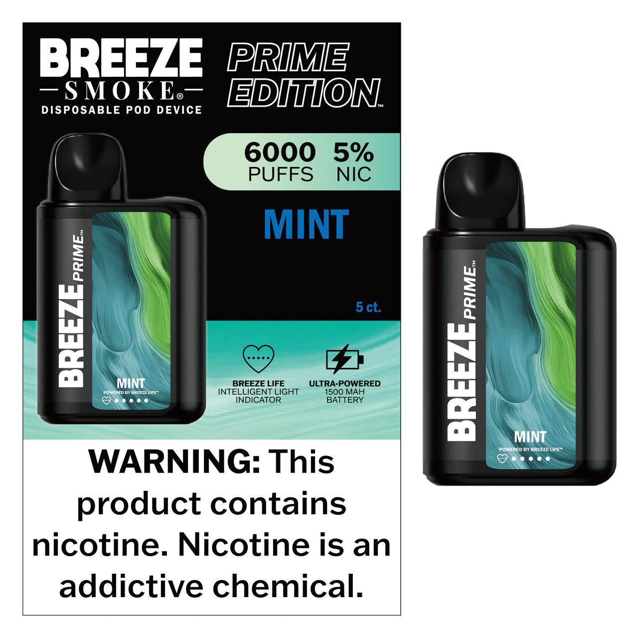 BREEZE PRIME 6000 PUFFS (5CT)