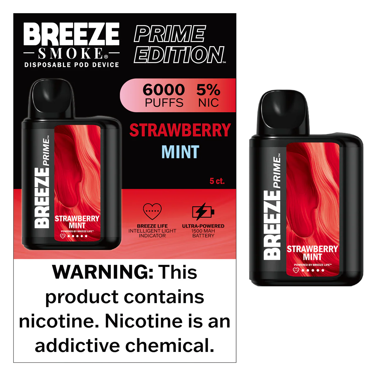 BREEZE PRIME 6000 PUFFS (5CT)