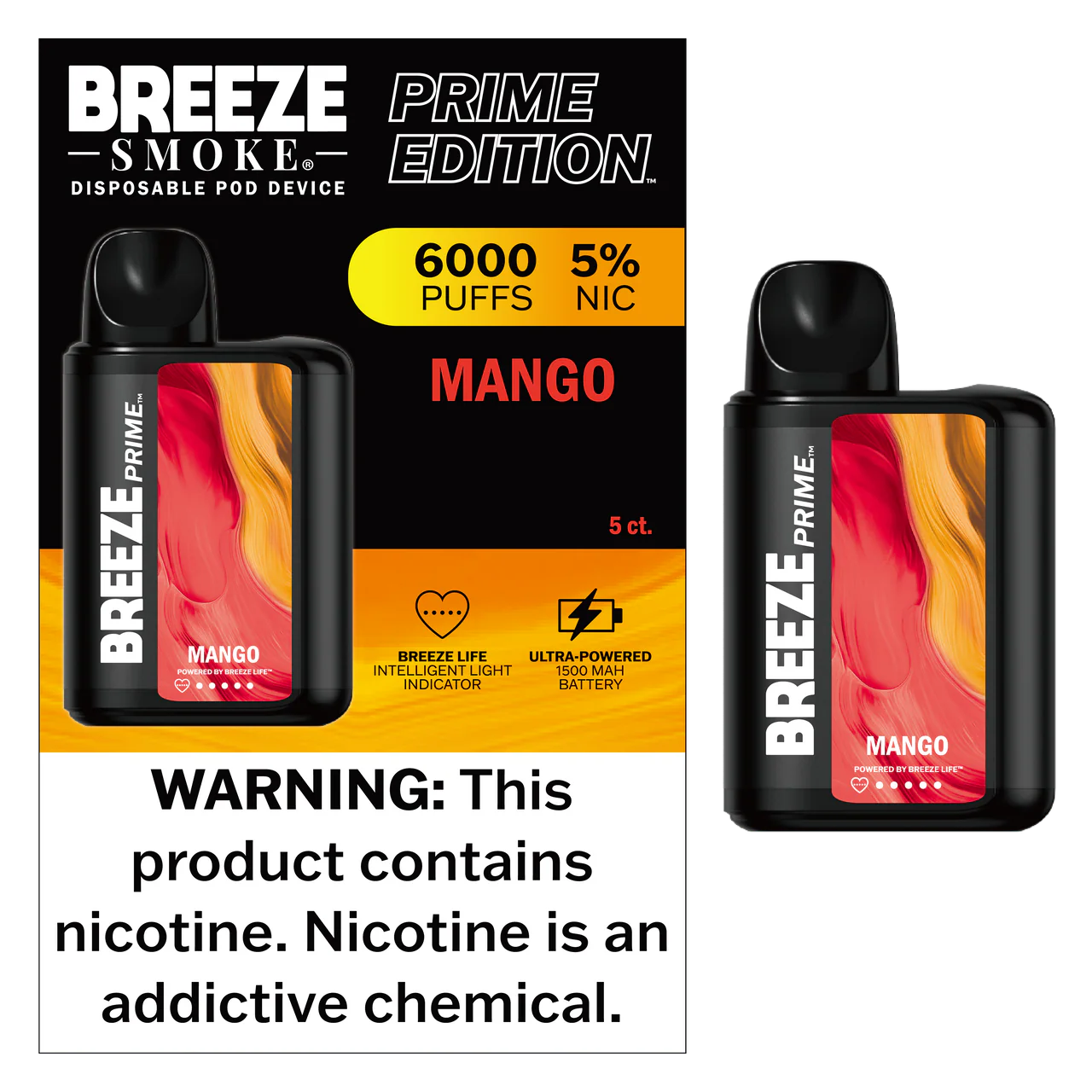 BREEZE PRIME 6000 PUFFS (5CT)