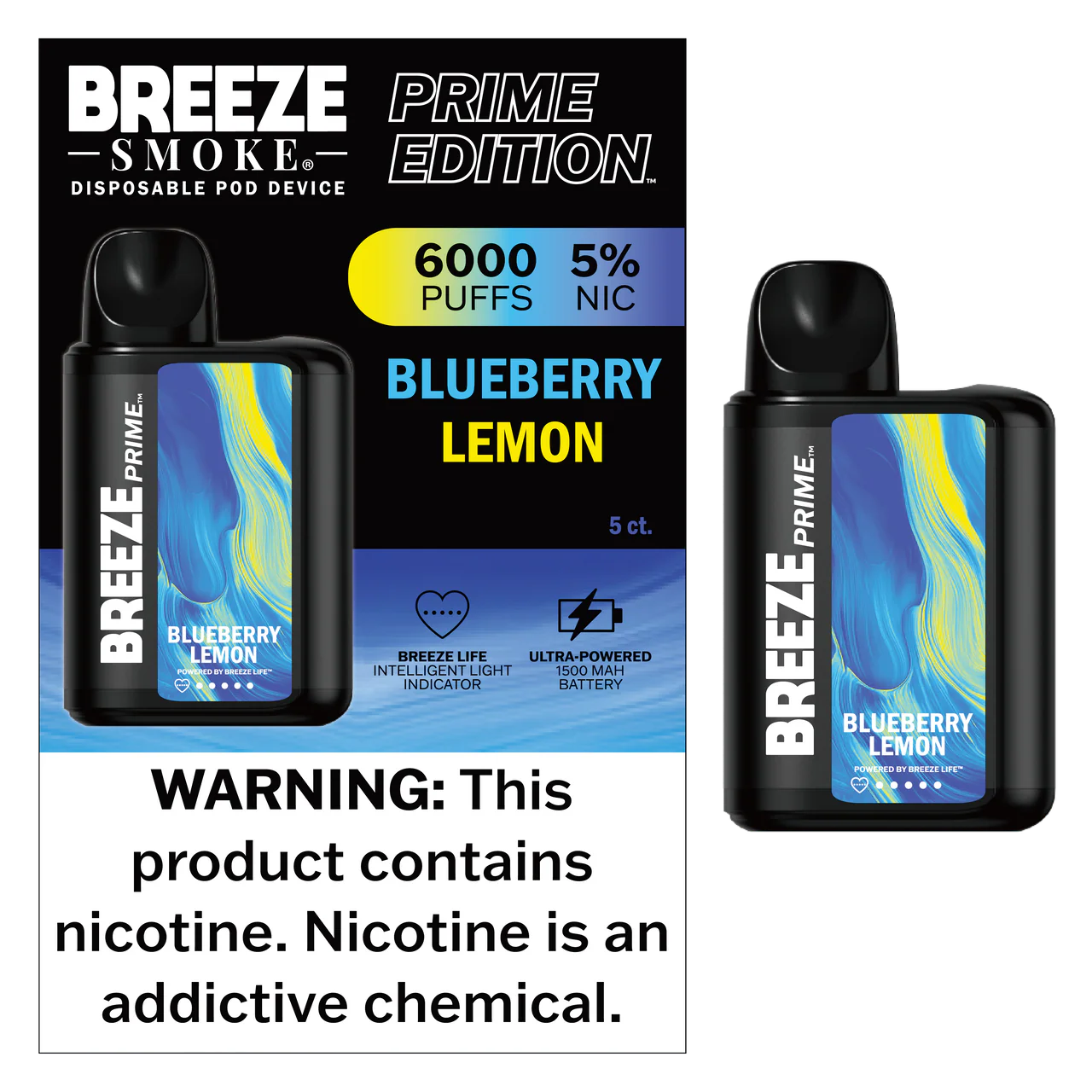 BREEZE PRIME 6000 PUFFS (5CT)
