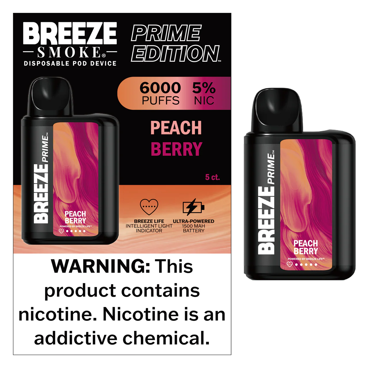 BREEZE PRIME 6000 PUFFS (5CT)