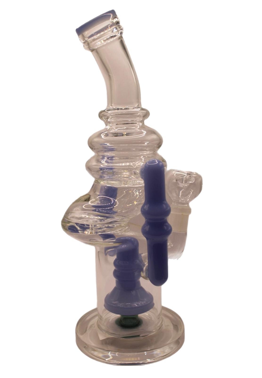 12.5IN ZIGZAG WATER PIPE W/ DUAL RECYCLER