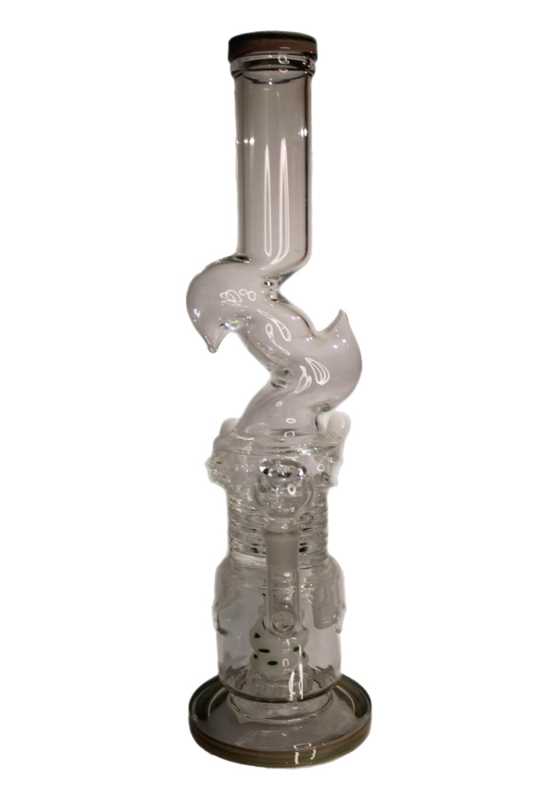 18.5IN QUAD RECYCLER WATER PIPE W/ POLKA DOT PERCULATOR