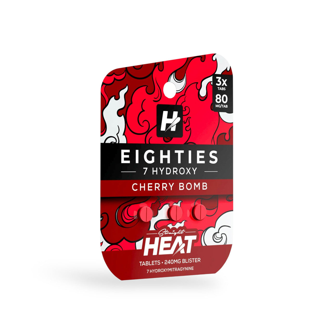 STRAIGHT HEAT EIGHTIES- 7 HYDROXY- 3CT TAB (10CT DISPLAY)- CHERRY BOMB