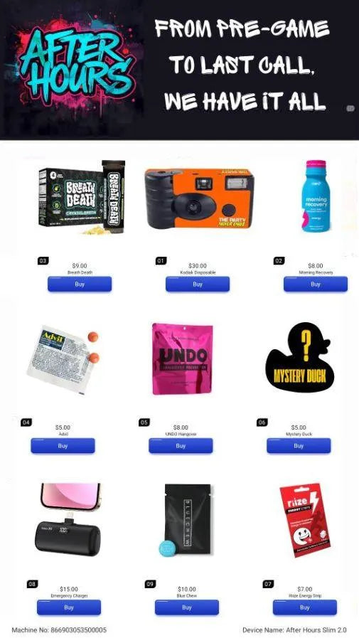 AFTER HOURS: Slim Wall Nightlife Vending Machine