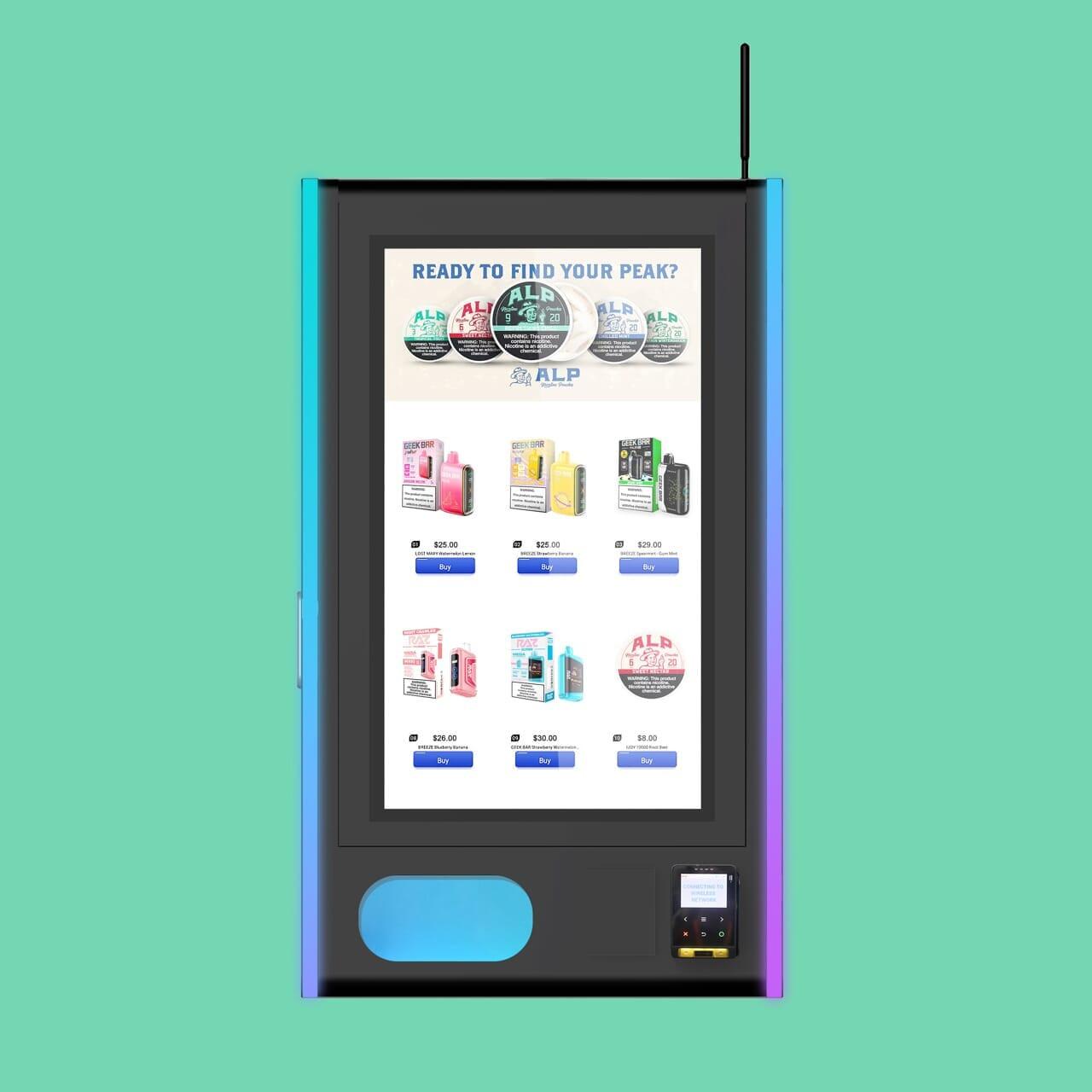 Mega Wall 2.0: Vape Machine with LED Lights & Electronic Lock