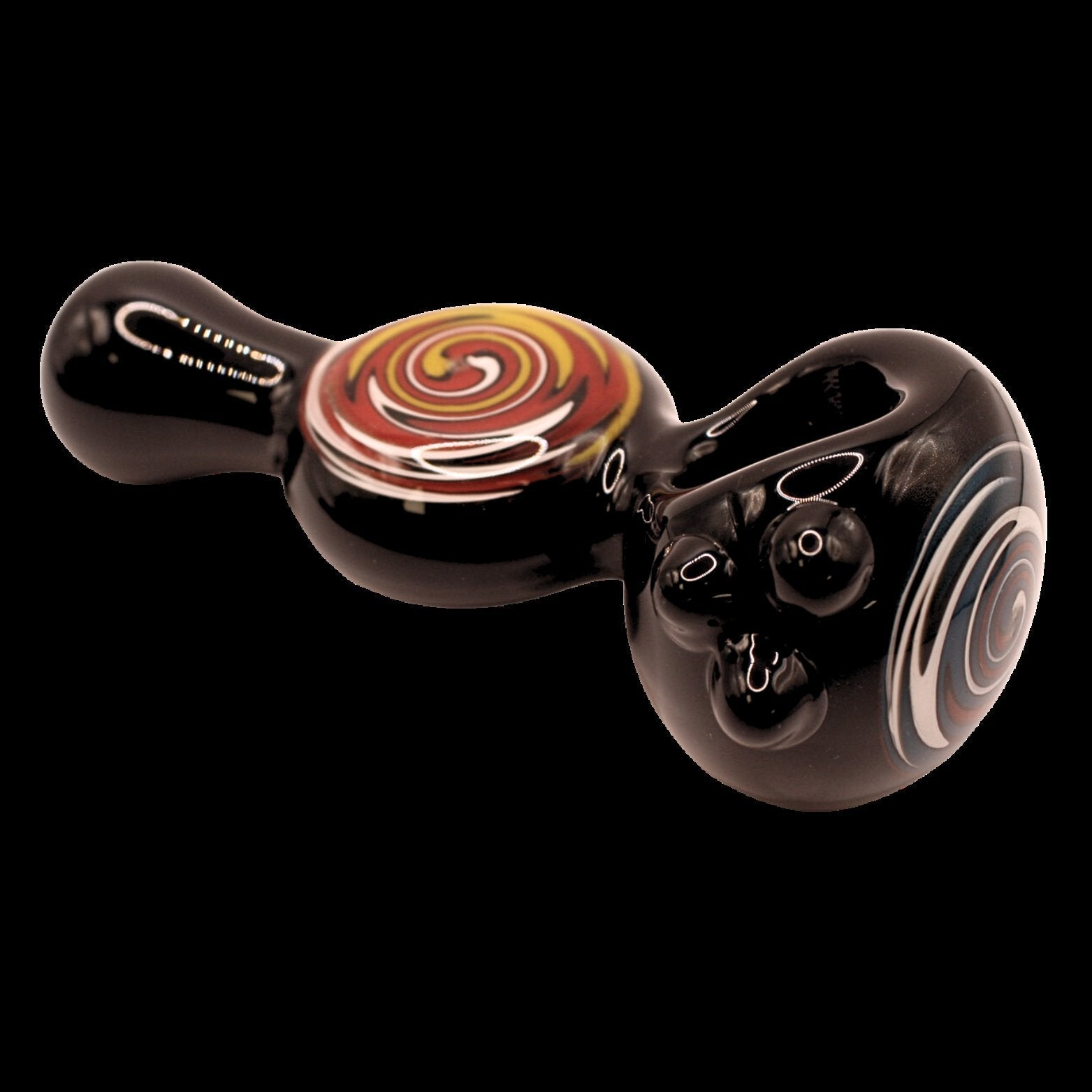 5.5 INCH BLACK HAND PIPE WITH FLOWER DESIGN BOWL 1CT