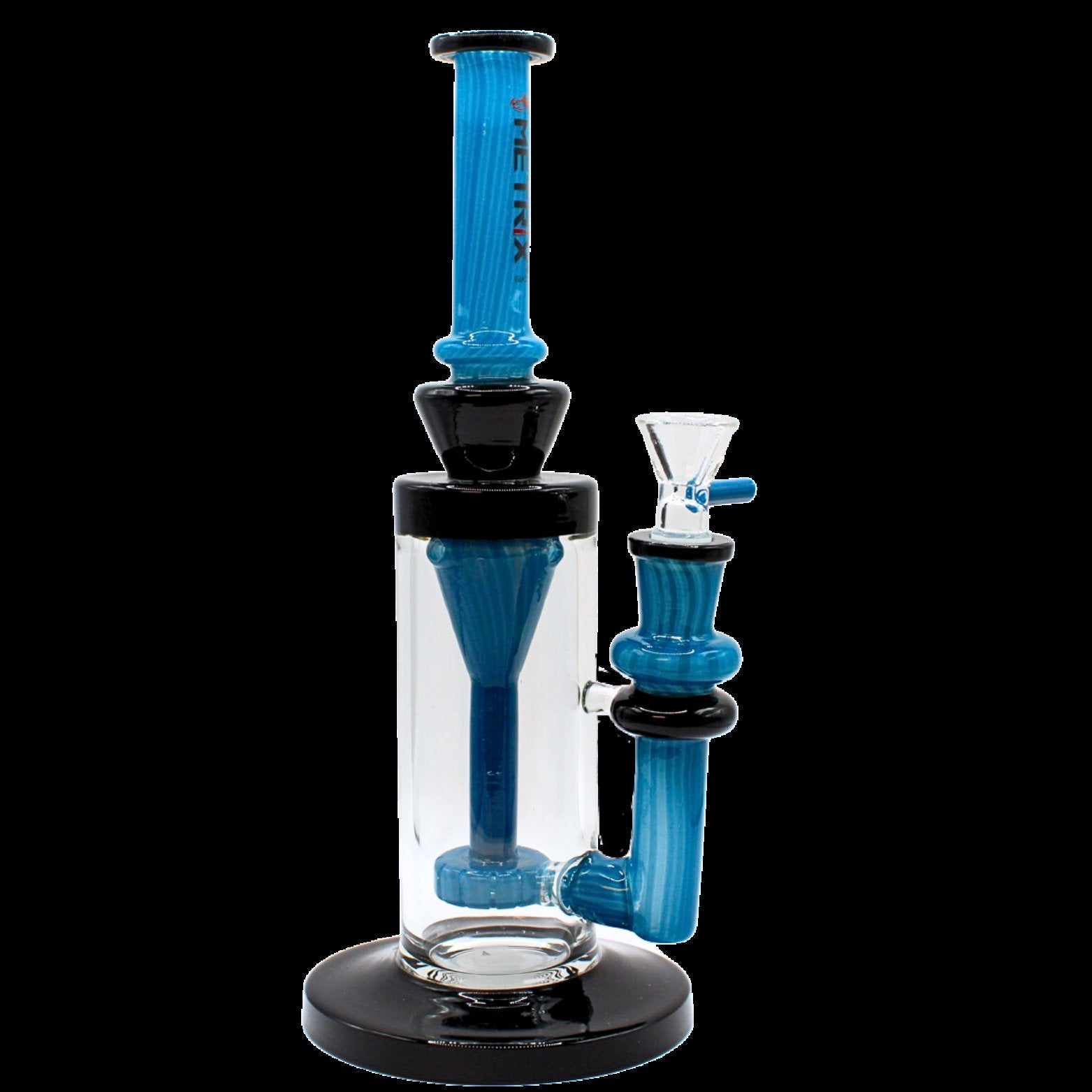 METRIX BLUE AND BLACK GLASS PIPE 1CT
